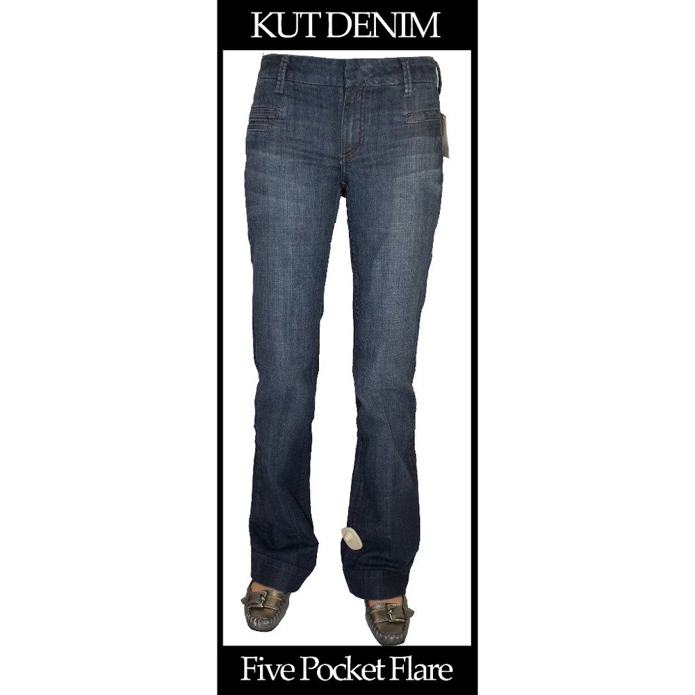 KUT Five Pocket Mid Rise Flare